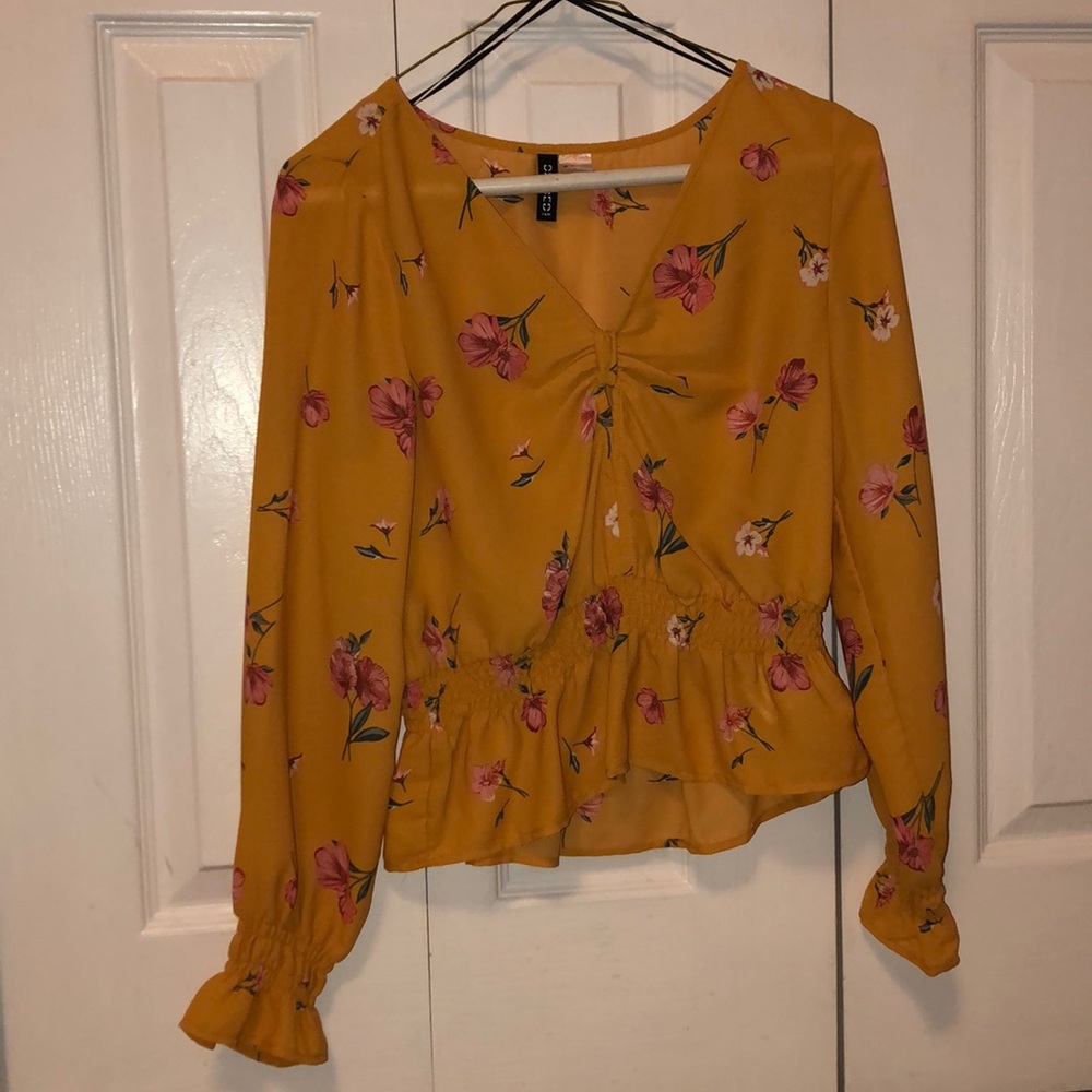 yellow flower blouse